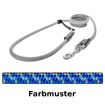 EASYLONG Hundeleine - M - 2,5m - blau mit silber swirl
